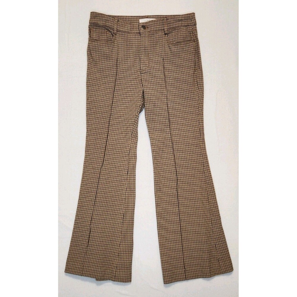 Loft 6P Houndstooth Flared Brown Trousers Pants Business Office Old Money